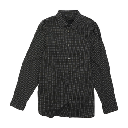 Black Polka Dot Long Sleeve Button Down