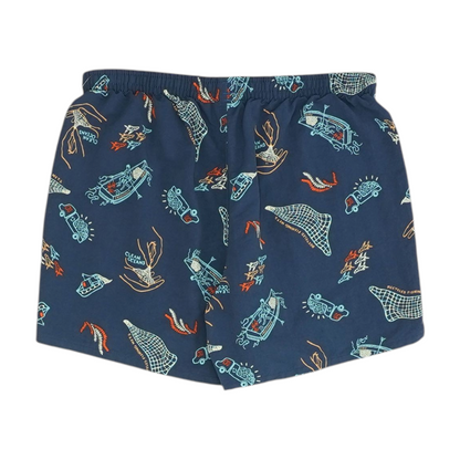 Navy Graphic Active Shorts