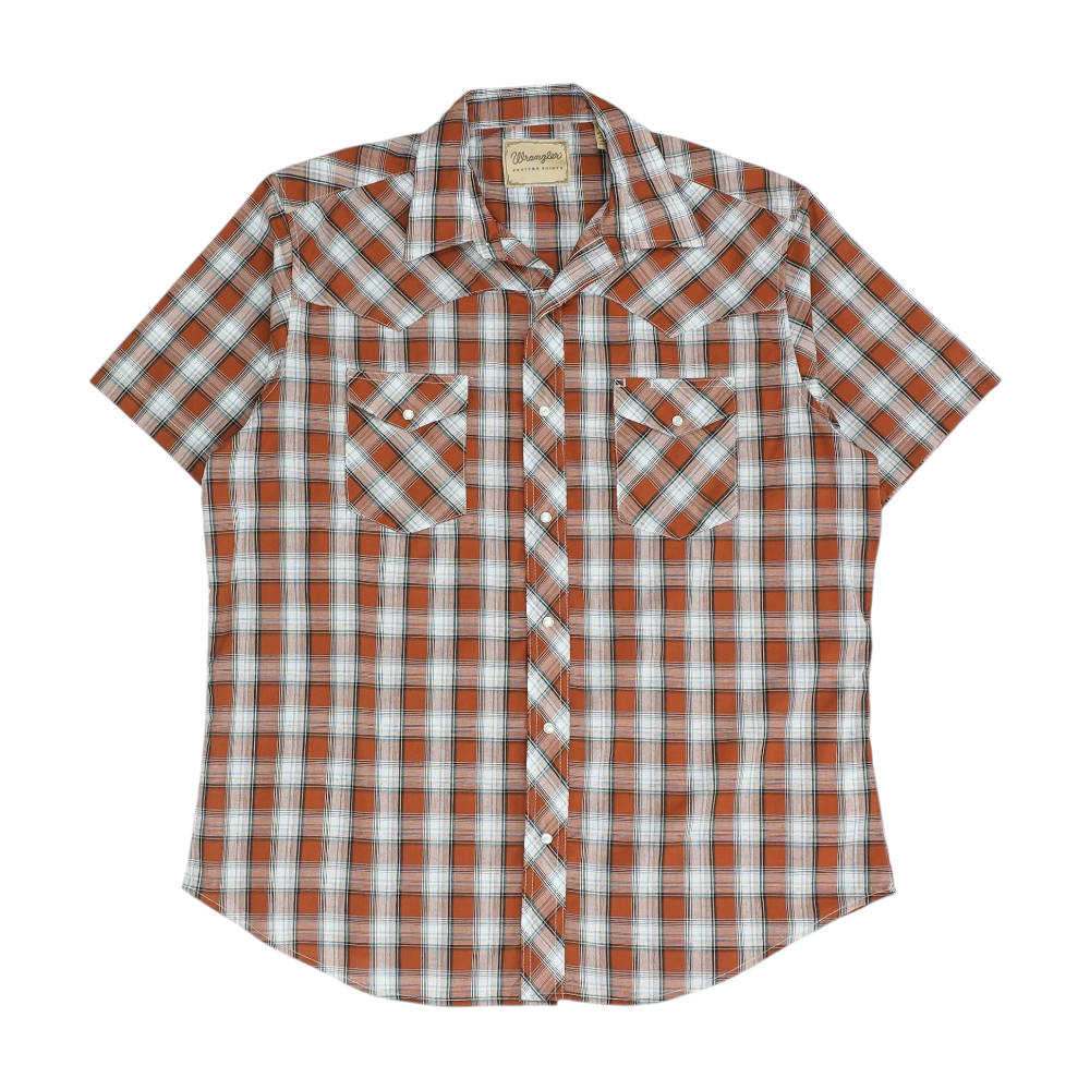 Brown Plaid Short Sleeve Button Down