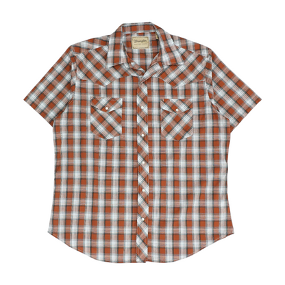Brown Plaid Short Sleeve Button Down