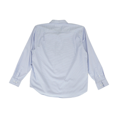 Blue Abstract Long Sleeve Button Down