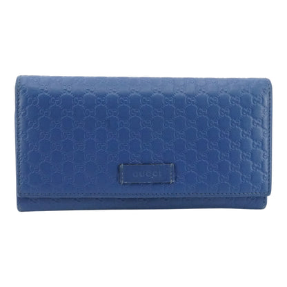 Blue Microguccissima Leather Continental Wallet