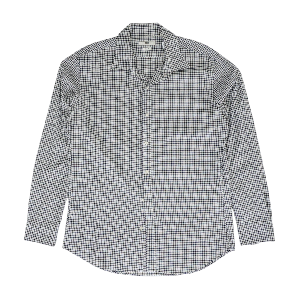 White Check Long Sleeve Button Down
