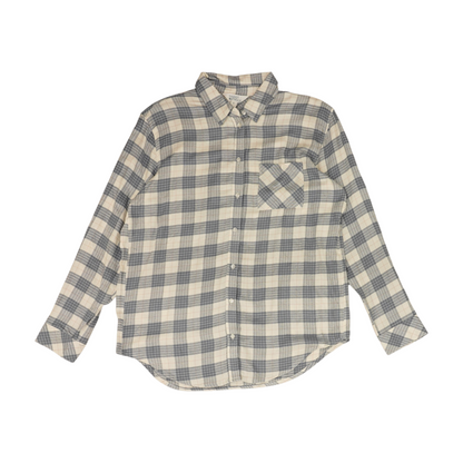 White Plaid Flannel Button Down