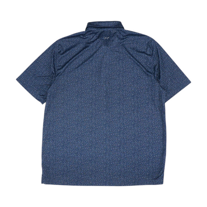 Navy Print Short Sleeve Polo