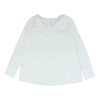 White Solid Long Sleeve Blouse