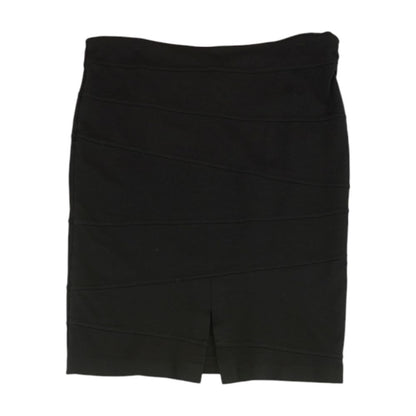 Black Solid Midi Skirt