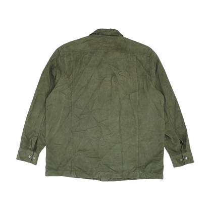 Green Solid Flannel Button Down