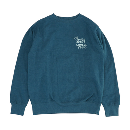 Blue Solid Sweatshirt Pullover