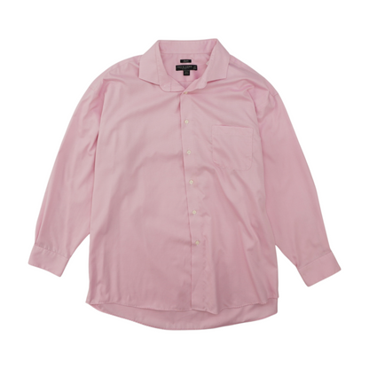 Pink Solid Long Sleeve Button Down
