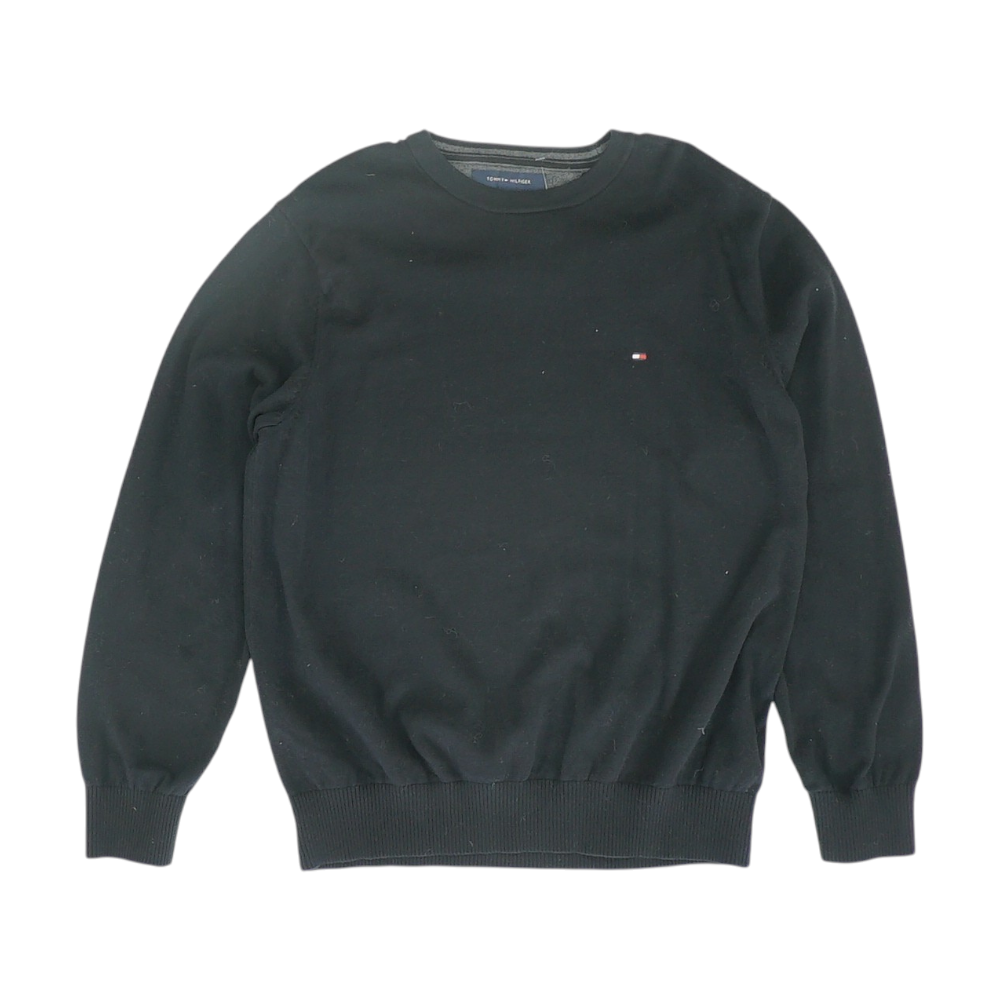 Black Solid Pullover Sweater