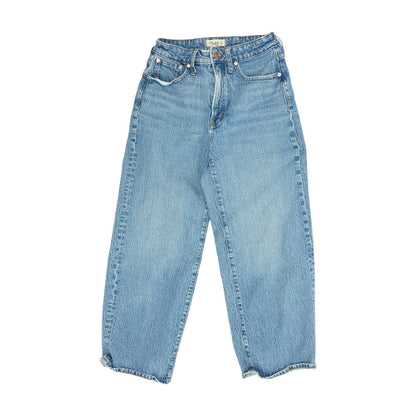 Blue Cropped Wide Leg Jeans