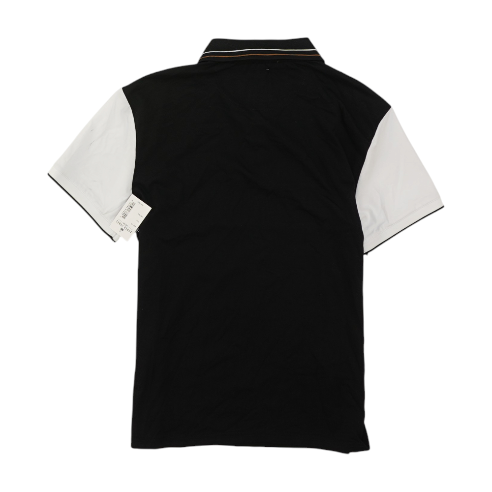 Black Color Block Short Sleeve Polo