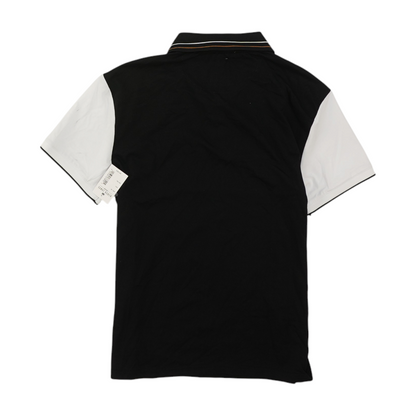 Black Color Block Short Sleeve Polo