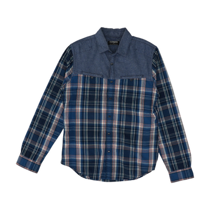 Blue Plaid Long Sleeve Button Down