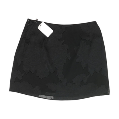Black Floral Mini Skirt