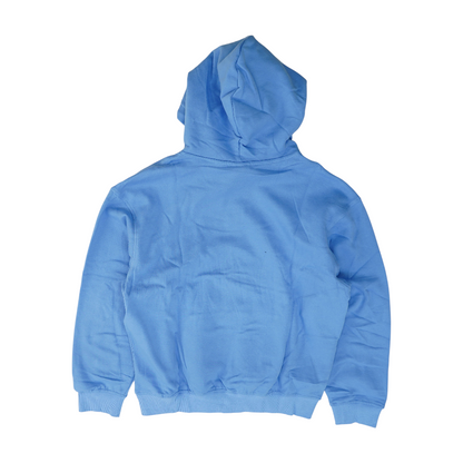 Blue Solid Hoodie Pullover