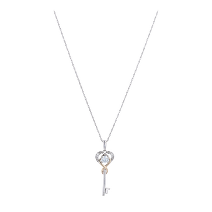 1/5 ctw Sterling Silver Lab Grown Diamond Pendant Necklace