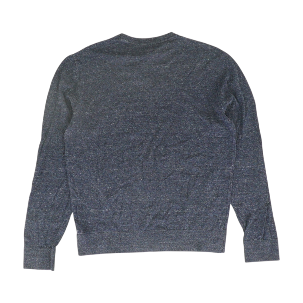 Blue Solid Pullover Sweater