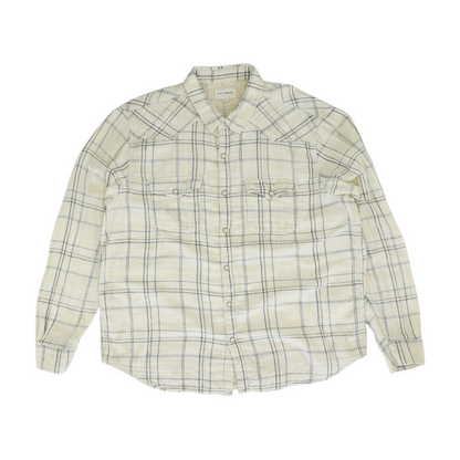 Cream Solid Flannel Button Down