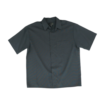 Charcoal Solid Short Sleeve Button Down