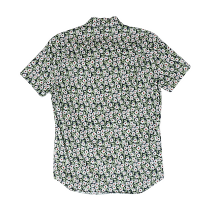 Blue Floral Short Sleeve Button Down