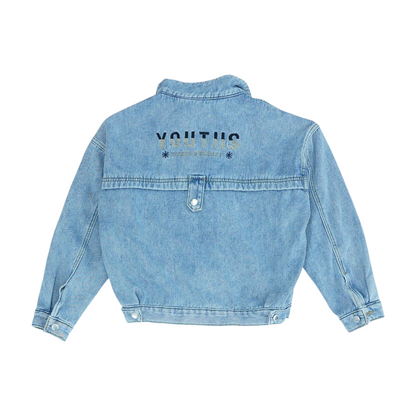 Black Solid Denim Jacket