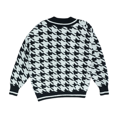 Black Abstract Cardigan Sweater