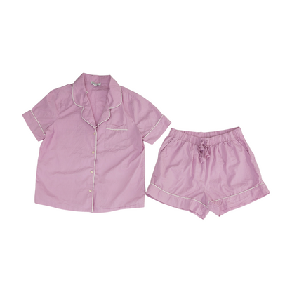 Pink Solid Pajama Set