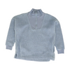 Blue Solid 1/4 Zip Pullover
