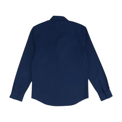 Navy Solid Long Sleeve Button Down