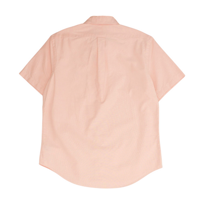 Pink Solid Short Sleeve Button Down