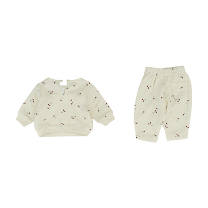 Beige Print Long Sleeve Set