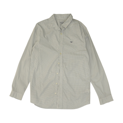 White Check Long Sleeve Button Down