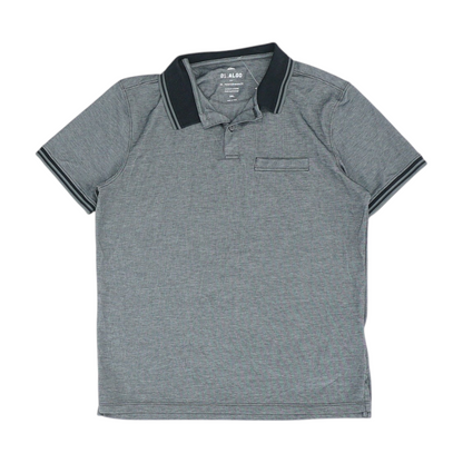 Gray Color Block Short Sleeve Polo