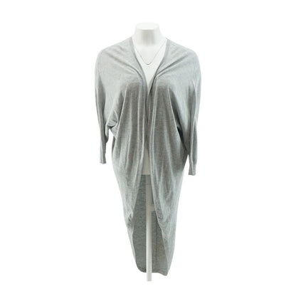 Gray Solid Cardigan Sweater