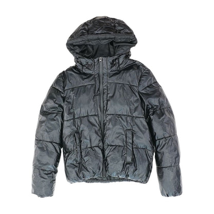 Black Solid Puffer Jacket