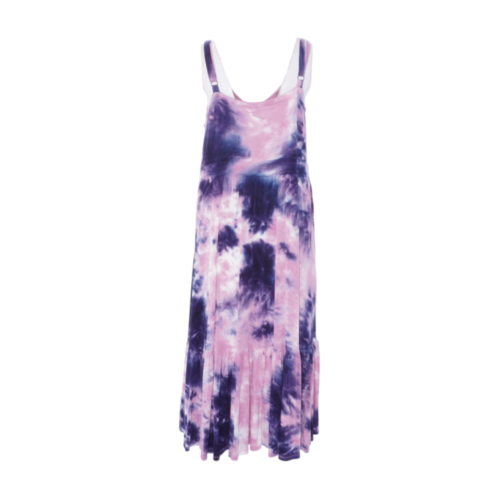 Navy Plus Size Tie-Dye Midi Dress