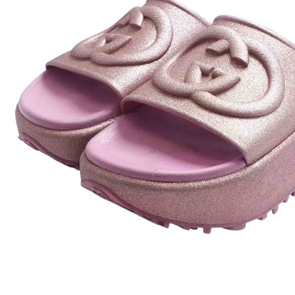 Interlocking G Slide in Pink Glitter, Gucci Love Parade Collection