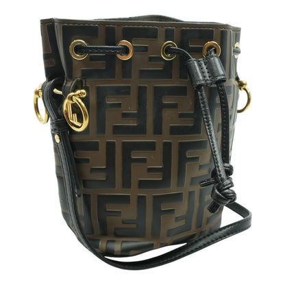 Brown Mini Mon Trésor Bucket Bag In FF Canvas