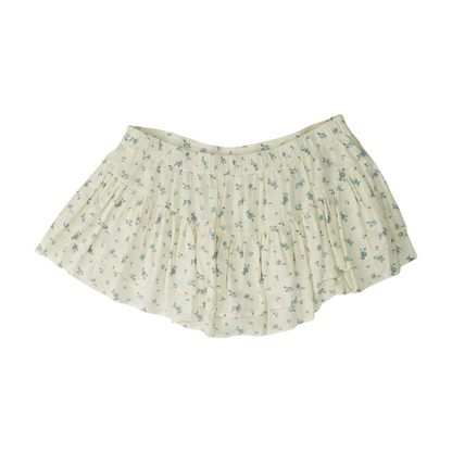 White Floral Mini Skort