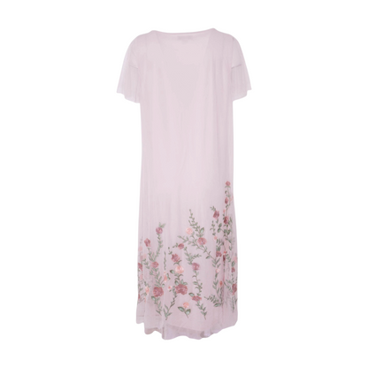 Pink Floral Midi Dress