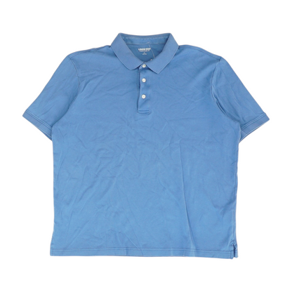 Blue Solid Short Sleeve Polo