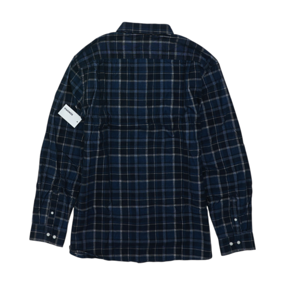 Sonoma Navy Solid Flannel Button Down – Image 2