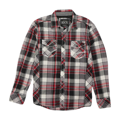 Gray Plaid Long Sleeve Button Down