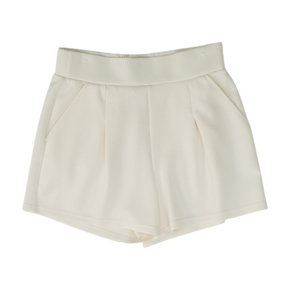 White Solid Active Shorts