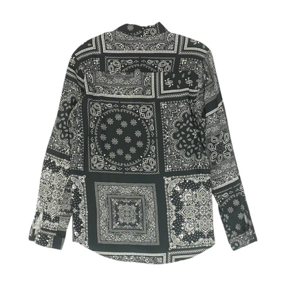 Black Paisley Long Sleeve Button Down