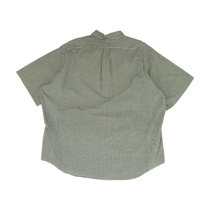 Green Plaid Short Sleeve Button Down