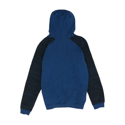 Blue Color Block Hoodie Pullover