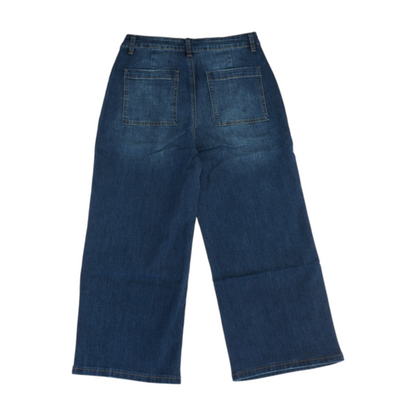 Blue Solid Denim Capris